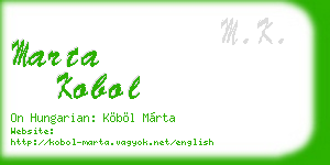 marta kobol business card