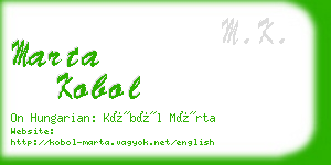 marta kobol business card